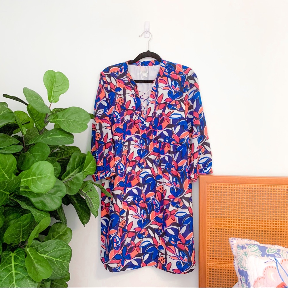 J. Crew A-Line Printed Dress | Size M